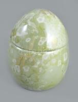 Witeg Kőporc Kőbányai Porcelángyár lüsztermázas ékszertartó, jelzett, hibátlan, m: 9 cm