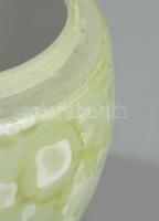 Witeg Kőporc Kőbányai Porcelángyár lüsztermázas ékszertartó, jelzett, hibátlan, m: 9 cm