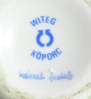 Witeg Kőporc Kőbányai Porcelángyár lüsztermázas ékszertartó, jelzett, hibátlan, m: 9 cm