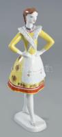 Hollóházi Bujáki táncos. Jelzett, kézzel festett, hibátlan, m: 24 cm