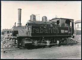 Magyar Államvasutak MÁV 377.269 szertartályos gőzmozdony, fotó, 12×17 cm