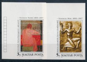 1990 Ferenczy Noémi és Ferenczy Béni ívsarki vágott sor (3.000) (3Ft betapadás / gum disturbance)