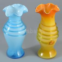 2 darab száldíszítéses váza, hibátlan, m: 20 cm alatt