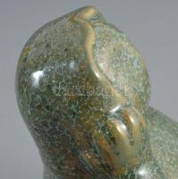 Gondolkodó nő - mázas kerámia figura, hibátlan, m: 14 cm