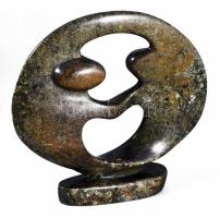 Henry Moore stílusában 2 darab szobor, kőanyag, m: 19 cm alatt