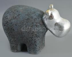 Design víziló figura, 14x9,5 cm