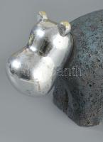 Design víziló figura, 14x9,5 cm