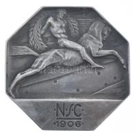 1920 k. "NSC (Nemzeti Sport Club) 1906" peremen jelzett Ag, nyolcszögletű, egyoldalas lova...