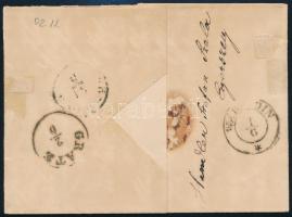 1856 2 x 3kr MP III.b típus különböző színárnyalat levélen "SZALA-EGERSZEG" - "GRATZ&...