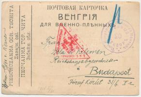 1915 Tschita, Csita; Prosit Neujahr und Wiedersehen 1915-1916. / Osztrák-magyar katona szibériai fog...