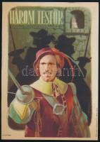 cca 1950-1960 A három testőr, kisplakát, villamosplakát, szign. Somorjai, 24x17 cm