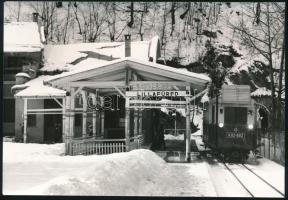 cca 1970 Lillafüred, kisvasút vasútállomás, A02-602-es szerelvény, fotó, 11×16 cm