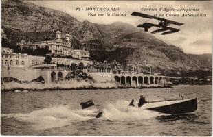 Monte Carlo, Vue sur le Casino, Courses d'Hydro-Aéroplanes et de Canots Automobiles / casino, h...