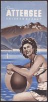 cca 1930 Der Attersee, Salzkammergut (Ausztria), fekete-fehér képekkel illusztrált, német nyelvű idegenforgalmi prospektus