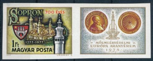 1977 Sopron vágott szelvényes bélyeg (gumihiba / gum disturbance)