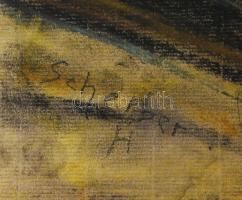 Scheiber H jelzéssel: Lány virágokkal. Vegyes technika, papír. 42x29,5 cm