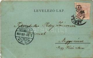 1899 Máramarossziget, Sighetu Marmatiei; látkép este holdfényben. Kaufmann Ábrahám kiadása / general...