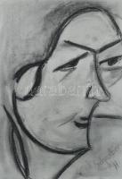 Scheiber H jelzéssel: Arckép. Vegyes technika, papír. 42x29,5 cm.