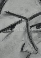 Scheiber H jelzéssel: Arckép. Vegyes technika, papír. 42x29,5 cm