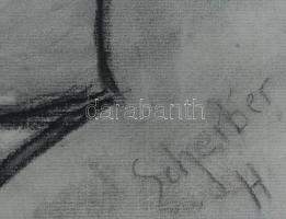 Scheiber H jelzéssel: Arckép. Vegyes technika, papír. 42x29,5 cm