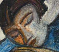 Schönberger jelzéssel: Alvó lány. Vegyes technika, papír. 42x29,5 cm