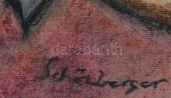 Schönberger jelzéssel: Alvó lány. Vegyes technika, papír. 42x29,5 cm