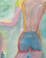 TM jelzéssel: Alakok. Vegyes technika, papír. 42x59 cm