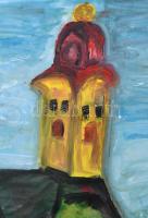 Kmetty jelzéssel: Torony. Vegyes technika, papír. 42x59 cm