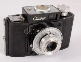 Smena 2 fényképezőgép, f: 1:4,5 4 cm objektívvel, tokkal