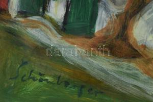 Schönberger jelzéssel: Társaság. Vegyes technika, papír. 70x50 cm