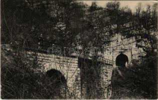 1912 Bakonyszentkirály, Czuha völgy, Cuha-völgyi vasútvonal és vasúti alagút + "HORGOS-KAMARÁSE...