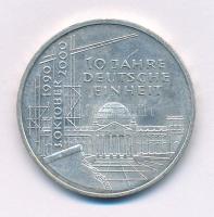 Németország 2000D 10M Ag "Az újraegyesítés 10. évfordulója" T:AU
Germany 2000D 10 Mark Ag...