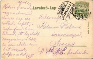 1907 Budapest VIII. Népszínház, Zálogkölcsön-Hitel, villamos. Taussig A. 5427. (ázott / wet damage)