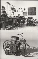 A világ első motorkerékpárja, "Reitwagen" Gottlieb Daimler, 3 db hátoldalon feliratozott sajtófotó, 16,5×21,5 cm