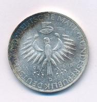 NSZK 1968D 5M Ag "Max von Pettenkofer születésének 150. évfordulója" T:AU patina FRG 1968D 5 Mark Ag "150th Anniversary of the birth of Max von Pettenkofer" C:AU patina Krause KM#123