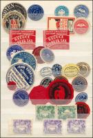 Régi, vegyes alkalmi és kiállítási levélzáró tétel két oldalas berakólapon / Collection of old exhibition expo and other poster stamps on two pages