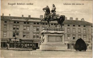 Szeged, Rákóczi szobor, leleplezve 1912. október 29. Kertész János kiadása, Auer fivérek fényk. (EK)
