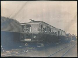 cca 1913 Bodrogközi Gazdasági Vasút szerelvénye Királyhelmec (Kráľovský Chlmec, Slovakia) és Cigánd között, fotó, 8×11 cm