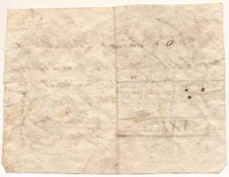 1833. kézzel írott engedély/elszámolás/bárca Langh János számára 25 szekér homok elhozatalára a zomb...