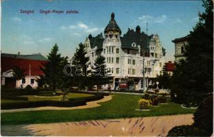 1915 Szeged, Ungar Mayer palota, villamos. Grünwald Hermann kiadása