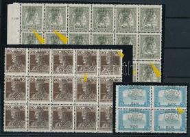 Kolozsvár 1919 3 db klf összefüggés, mindegyikben egyenes N a felülnyomásban, Bodor vizsgálójellel