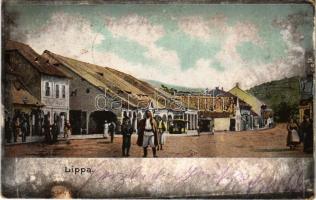1900 Lippa, Lipova; utca, piac. Gregor Fischer kiadása / street view, market (fl)