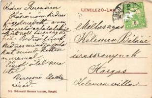 Szeged, Újszegedi fasor. Kiadja Grünwald Herman (ázott sarok / wet corner)