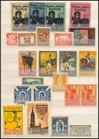 Régi, vegyes alkalmi és kiállítási levélzáró tétel berakólapon / Collection of old exhibition expo and other poster stamps