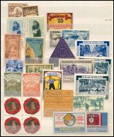 Régi, vegyes alkalmi és kiállítási levélzáró tétel kétoldalas berakólapon / Collection of old exhibition expo and other poster stamps on two pages