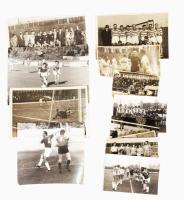 cca 1950-1970 Vegyes futball témájú fotók, közte női labdarúgócsapat csoportképe, összesen 12 db, változó méretben és állapotban