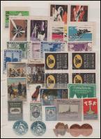 Régi, vegyes alkalmi és kiállítási levélzáró tétel kétoldalas berakólapon / Collection of old exhibi...