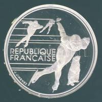 Franciaország 1990. 100Fr Ag "Téli olimpia-gyorskorcsolya" T:PP