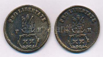 1705. XX Poltura "II. Rákóczi Ferenc" öntvény fém replika (2x) T:XF