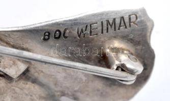 Ezüst (Ag) ginkgo biloba bross, 800-as, jelzett, nettó 2,8g